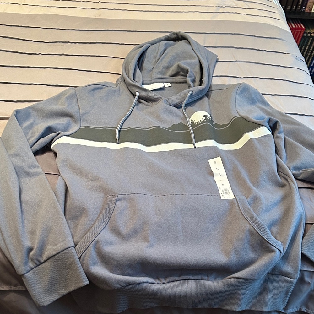 Kohl's Gray Hoodie with Forest Graphic